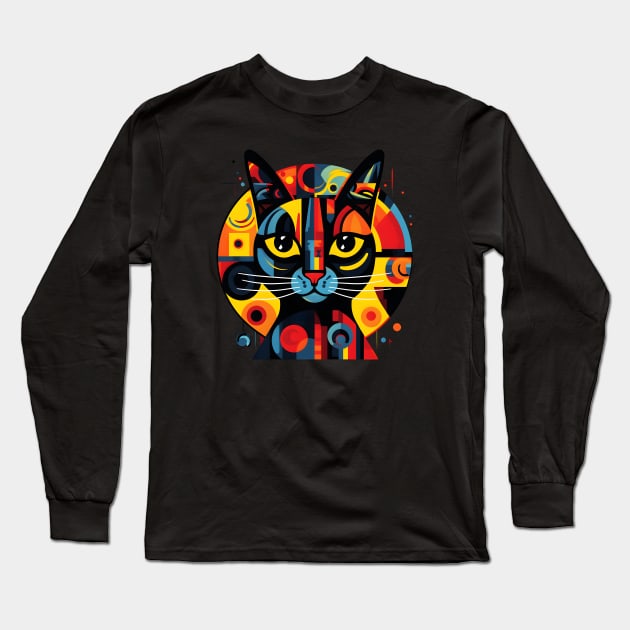 Cubism Cat Long Sleeve T-Shirt by illu